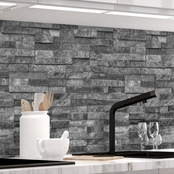 StickerProfis Küchenrückwand selbstklebend Glasoptik - STEINWAND Luxury - 1.8mm, Versteift, alle Unt