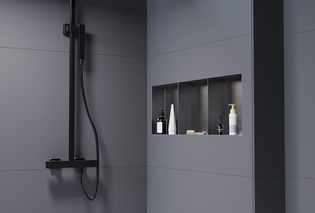 BERNSTEIN® Wandnische aus Edelstahl NT309010X 30 x 90 x 10 cm randlos mit Ablagefach Duschablage für