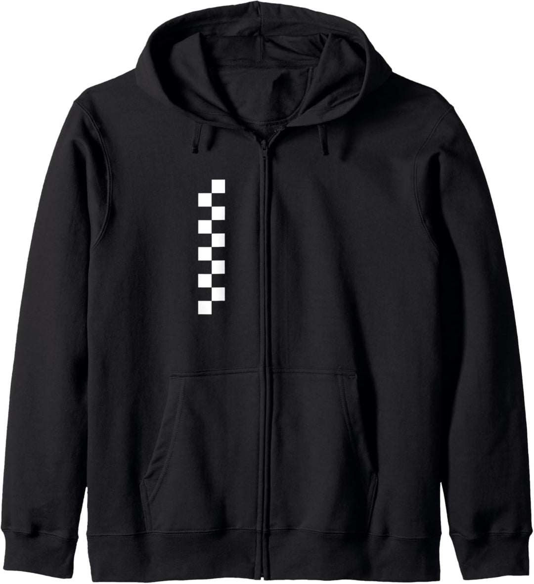 Black White Taxi Stripes Accordion Buttonboard Kapuzenjacke