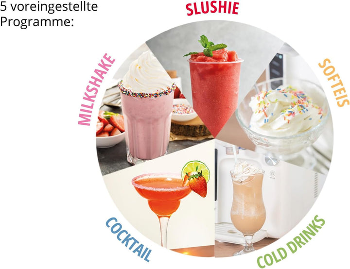 Unold 48950 Slush- und Softeismaschine Sofie mit Kompressor ca. 2 L 5 Programme für Slushies, Softei