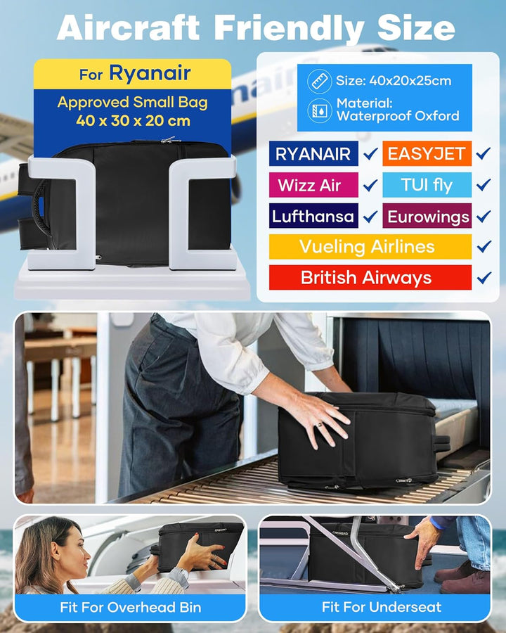 SZLX Rucksack 40x30x20 Wizz air Handgepäck Rucksack für Ryanair Vakuum Reiserucksack Flugzeug Easyje