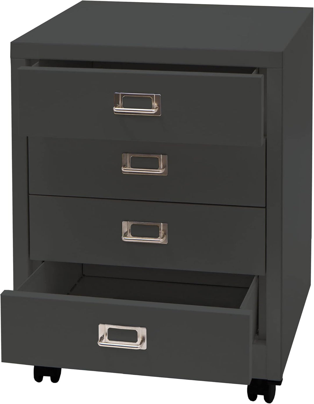 Mendler Rollcontainer HWC-L49, Schubladenschrank Stahlschrank Aktenschrank, Metall 55x40x41cm 4 Schu