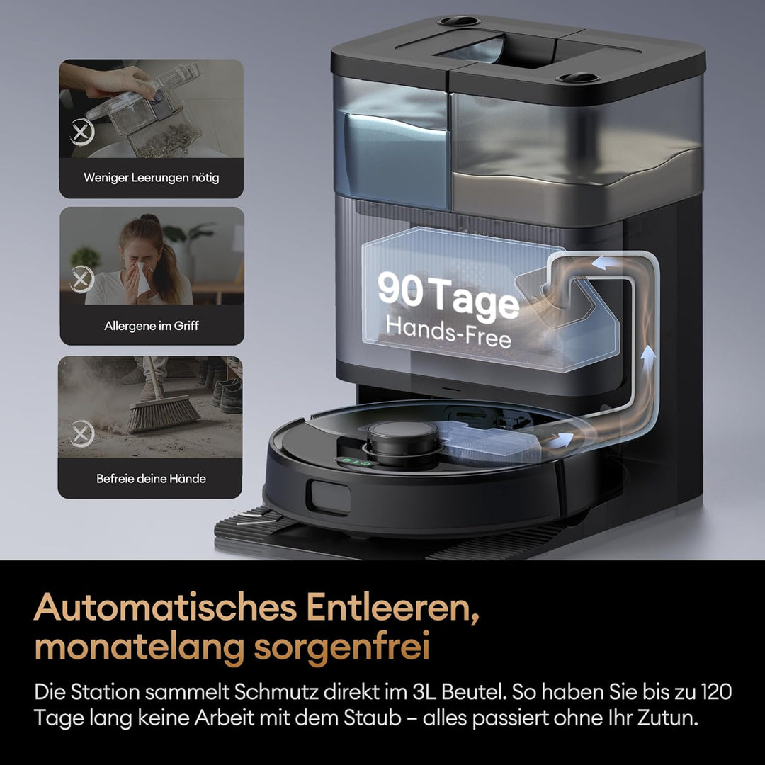 Ultenic MX50 Saugroboter mit Wischfunktion, 20000Pa Saug Wischroboter mit Selbstreinigung, LiDAR Nav