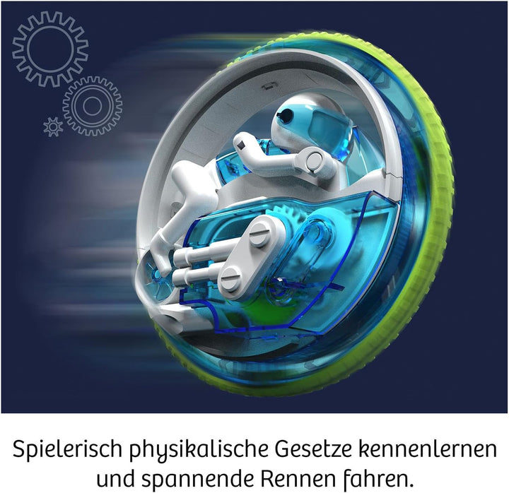 Kosmos 645342 Fun Science - Mono-Racer, rasante Fahrt auf einem Rad, Schwungrad-Technik erleben und