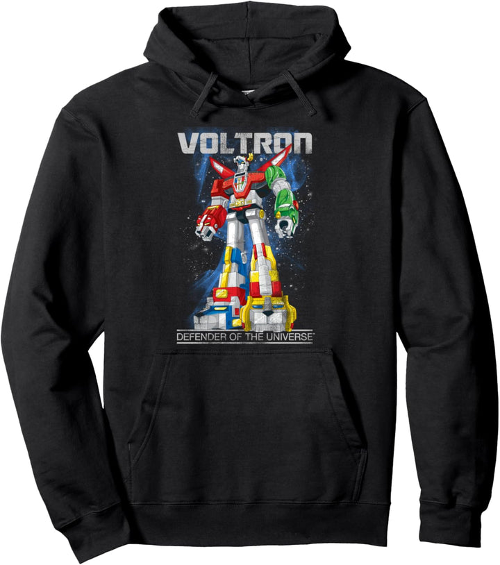 Voltron: Retro Defender Space Distressed Pullover Hoodie