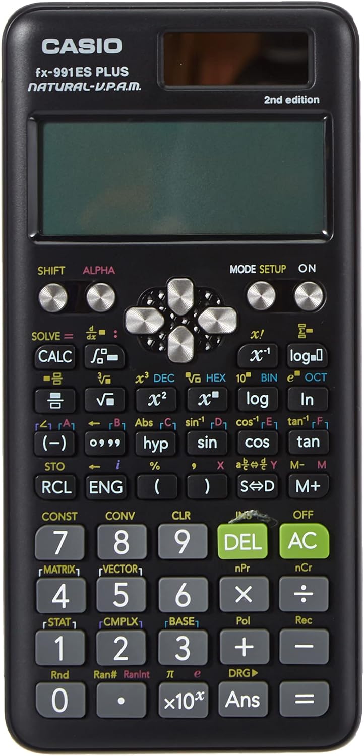 Casio fx-991ES Plus 2 Wissenschaftlicher Taschenrechner mit 417 Funktionen und Display, Natur & Brun
