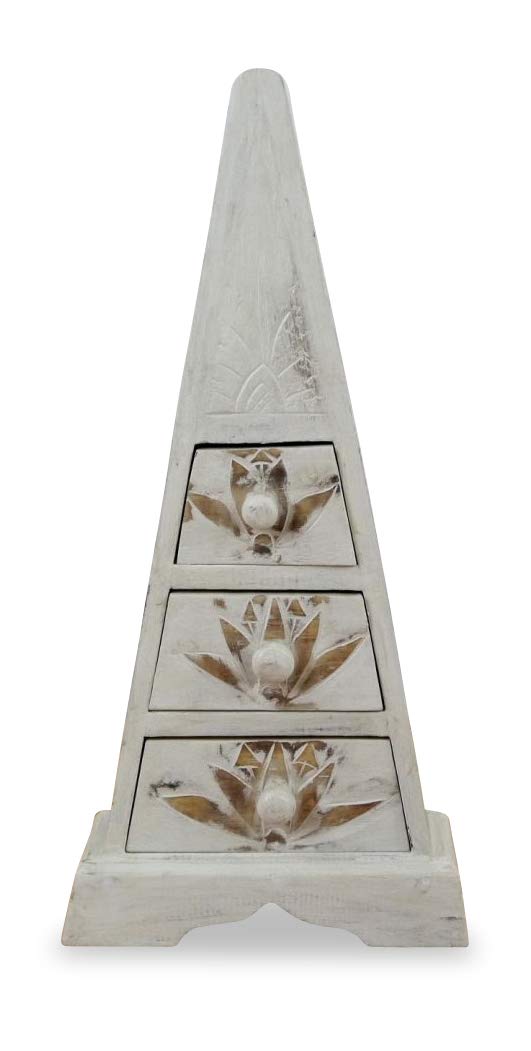 livasia Pyramiden Kommode, Schubladenkommode, Schubladenschränkchen, Schmuckschränkchen (weiss)