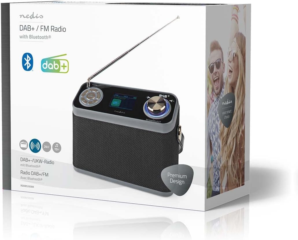 Nedis DAB+ Radio | Tisch Ausführumg | DAB+ / FM | 2.4" | Farbbildschirm | Batteriebetrieben/Netzstro