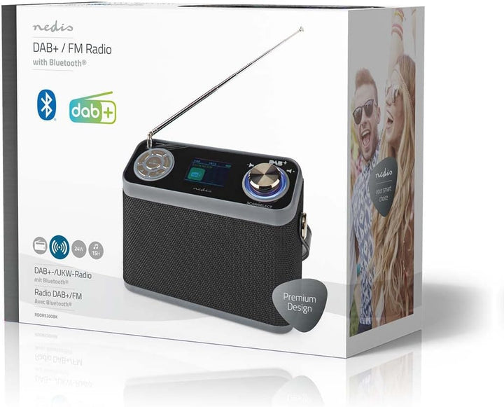 Nedis DAB+ Radio | Tisch Ausführumg | DAB+ / FM | 2.4" | Farbbildschirm | Batteriebetrieben/Netzstro