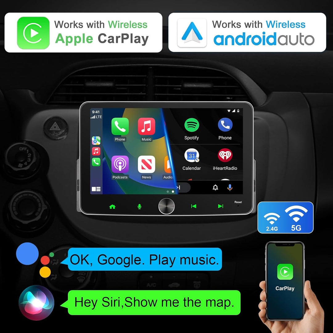 DAB+ Android Autoradio 1Din Wireless CarPlay Wireless Android Auto Radio mit Bildschirm 7 Zoll 4G+64