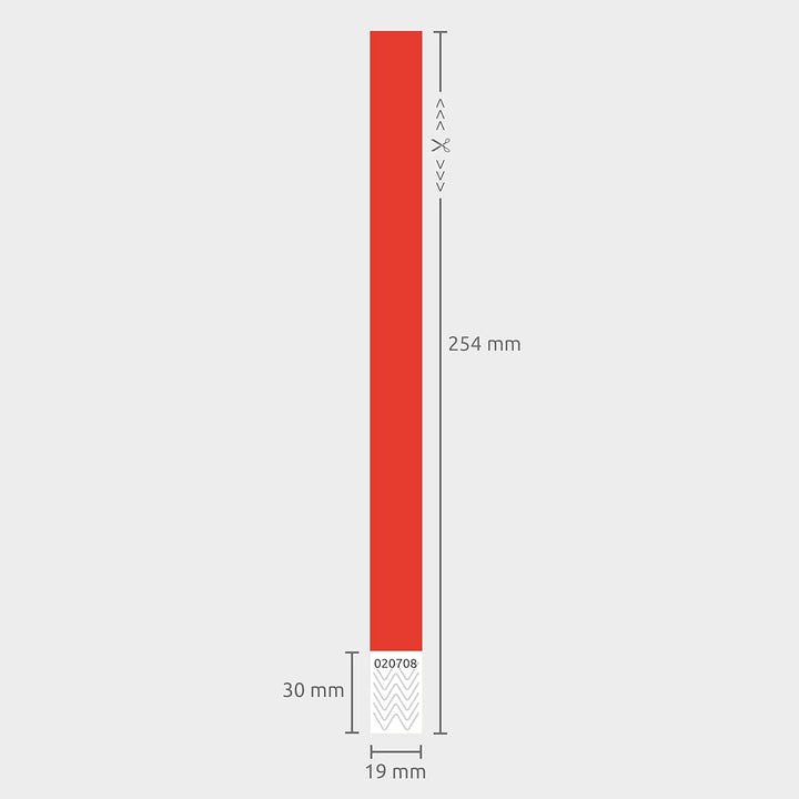 linie zwo ®, 1000 Stück Einlassbänder/Securebänder Tyvek ® 19 x 254 mm, Rot, Rot