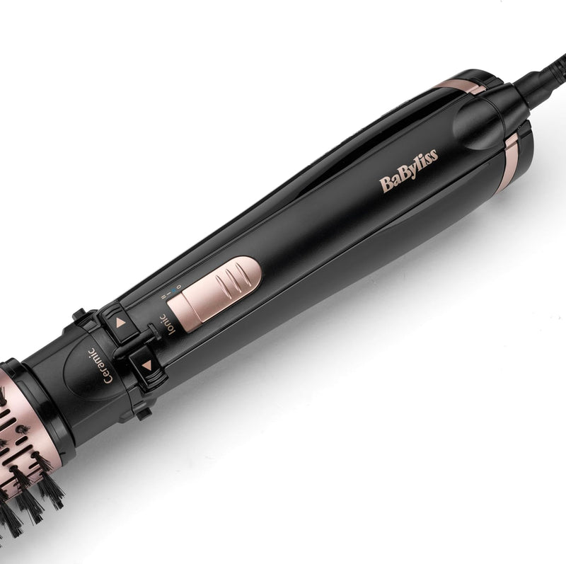 BaByliss rotierende Warmluftbürste mit 1000 Watt und 4 Aufsätzen zum Trocknen, Glätten, Formen und f