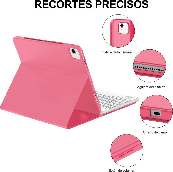 FOGARI Tastatur für iPad Air 13 M2/M3 2024/2025, Schutzhülle für iPad Air 13 2024/2025, mit Spanisch