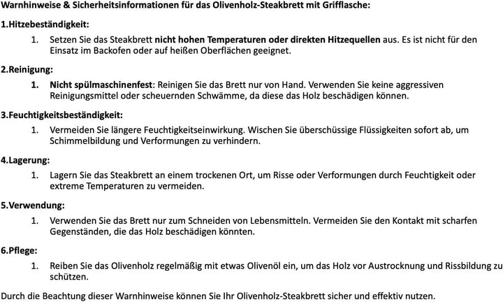 D.O.M. Steakbrett 38 cm aus Olivenholz mit Saftrille und Grifflasche