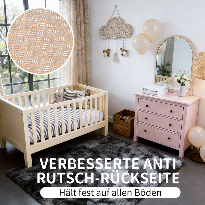 VOFUSHON Wohnzimmer Hochflor Teppich,Shaggy Flur Läufer Teppich Modern Flauschiger Weich Teppich Gro