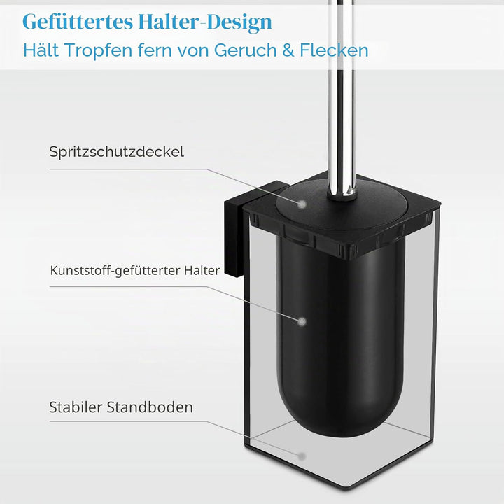 bgl Wandhalterung für WC-Bürste aus 304 Edelstahl, quadratisch Chrome, Chrome