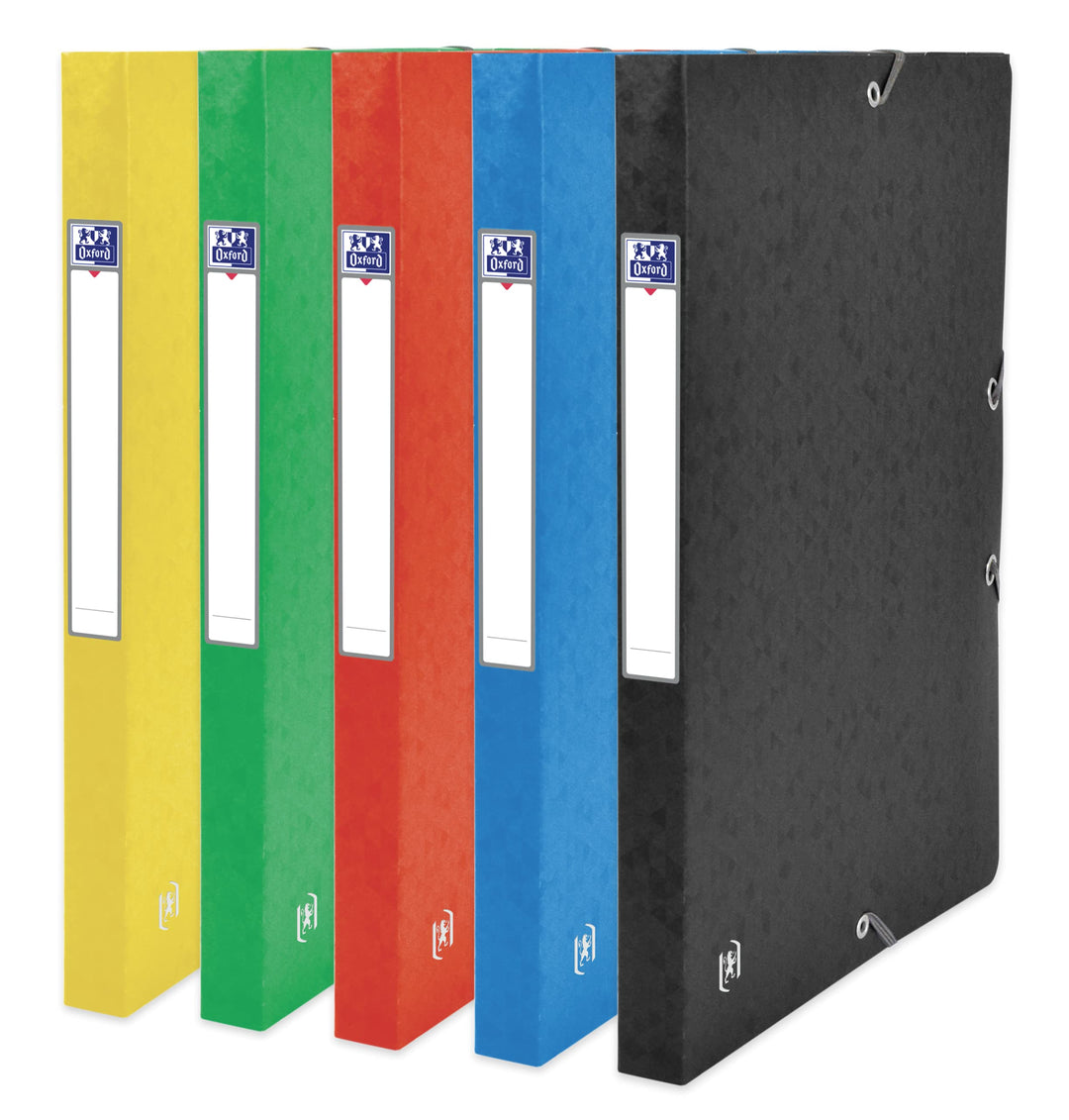 Oxford Sammelbox A4, aus Karton, 2,5 cm Rückenbreite, sortiert, 12 Stück 2,5 cm Rückenbreite sortier
