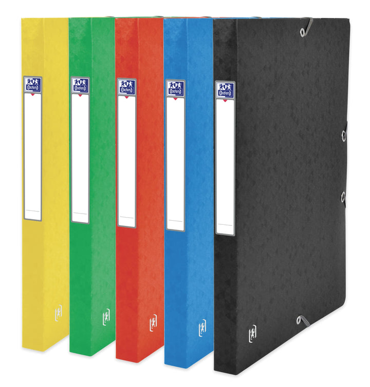 Oxford Sammelbox A4, aus Karton, 2,5 cm Rückenbreite, sortiert, 12 Stück 2,5 cm Rückenbreite sortier