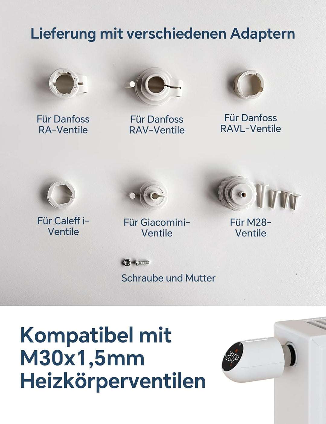 Beok Smart Heizkörperthermostat Zigbee Thermostat, Heizungsthermostat Digital Benötigt Tuya Gateway