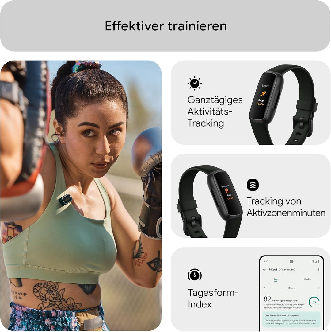 Google Fitbit Inspire 3 – Gesundheits- & Fitness-Tracker Damen / Herren - Herzfrequenzmessung, Stres