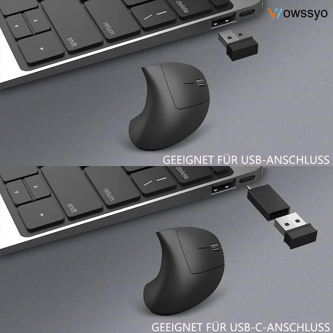 2.4G Wireless Vertikale Ergonomische, Wiederaufladbar, Optische Maus Vertical Ergonomic Optical Mous