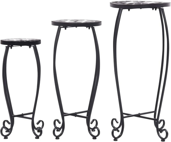 puraday Mosaik-Tische Beistelltisch Outdoor Gartentisch Rund Gartentisch Mosaik Beistelltisch Metall