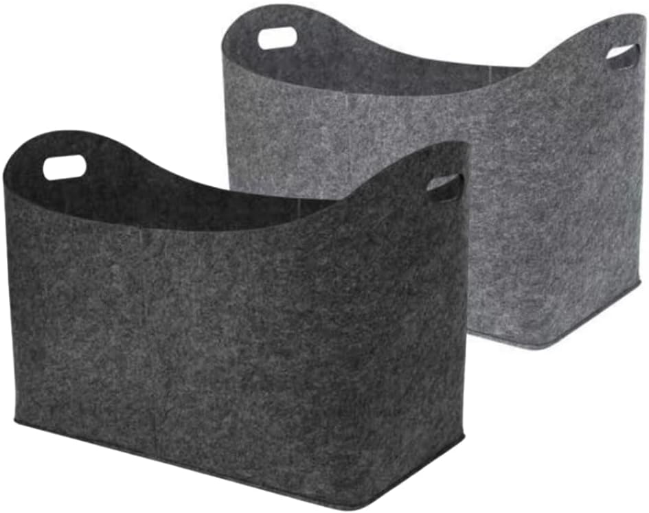 Brennholzkorb, robuster Holzspeicher mit Griffen - Filzbeutel Brennholzkorb mit Griffen Filzprotokol