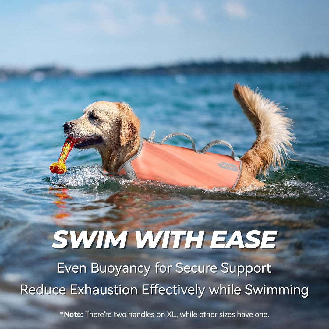 VIVAGLORY Neoprene Schwimmweste Hund, Rettungsweste Hund für Bootfahren, Schwimmweste, Schwimmhilfe