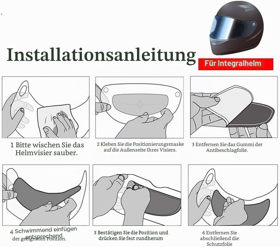 XII WY Motorrad Helm Antibeschlag Folie, Motorradhelm-Visier, Universal-Visierschutz, Aufkleber 9.5c