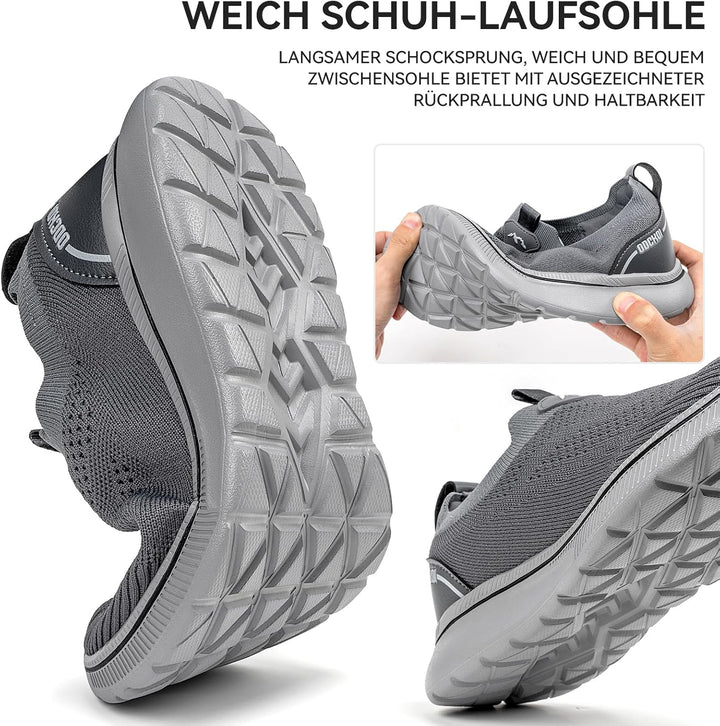 ODCKOI Schuhe Herren Sneaker Ohne Schnuersenkel Slip-on Schuhe Mesh Atmungsaktiv Leicht Laufschuhe C