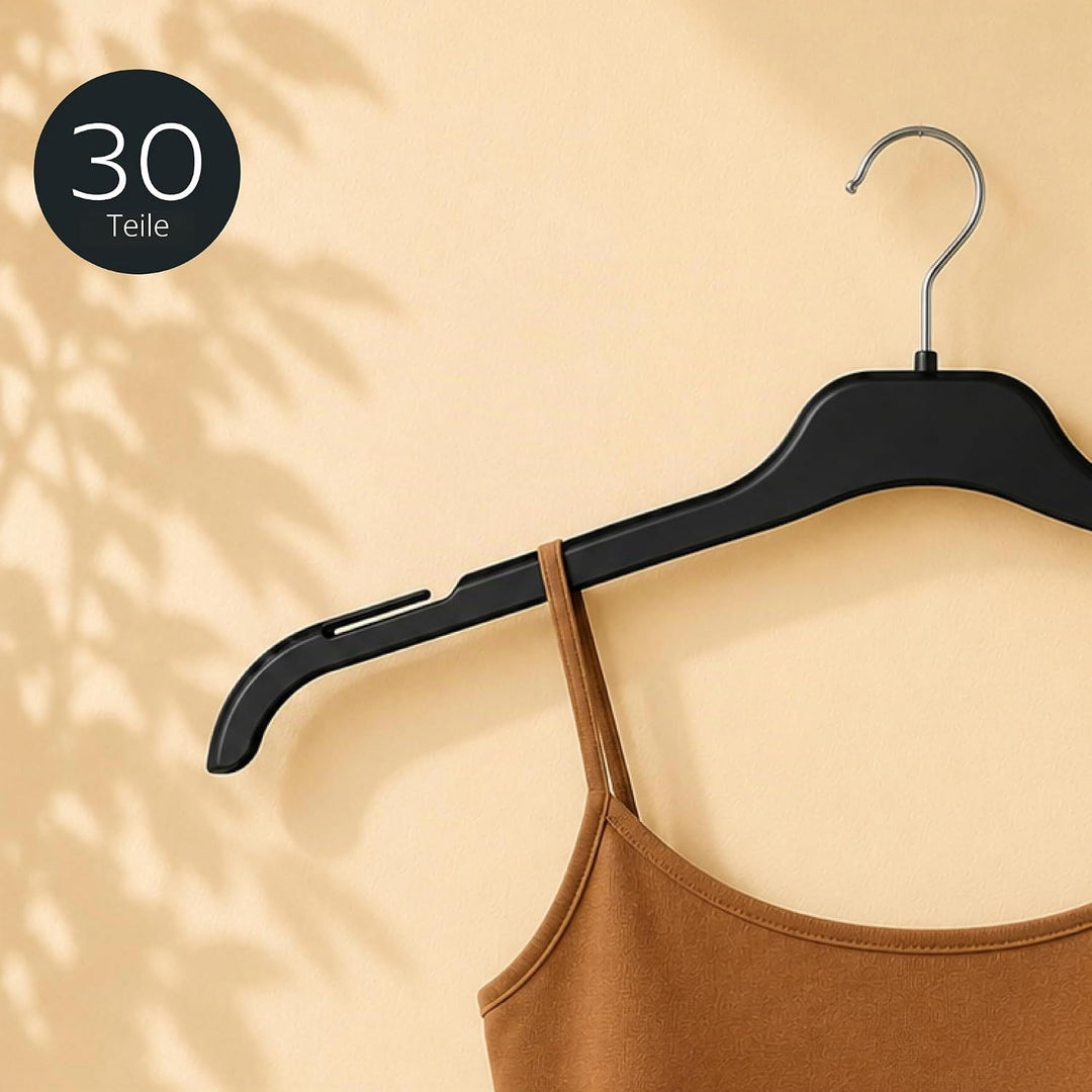 Hangerworld 30 Platzsparende Schwarze Kleiderbügel 43cm Robuster Kunststoff, 30