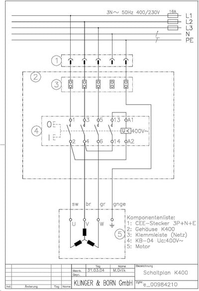 Starter Schalter 3Ph-400V/4kW Unterspannungsauslösung