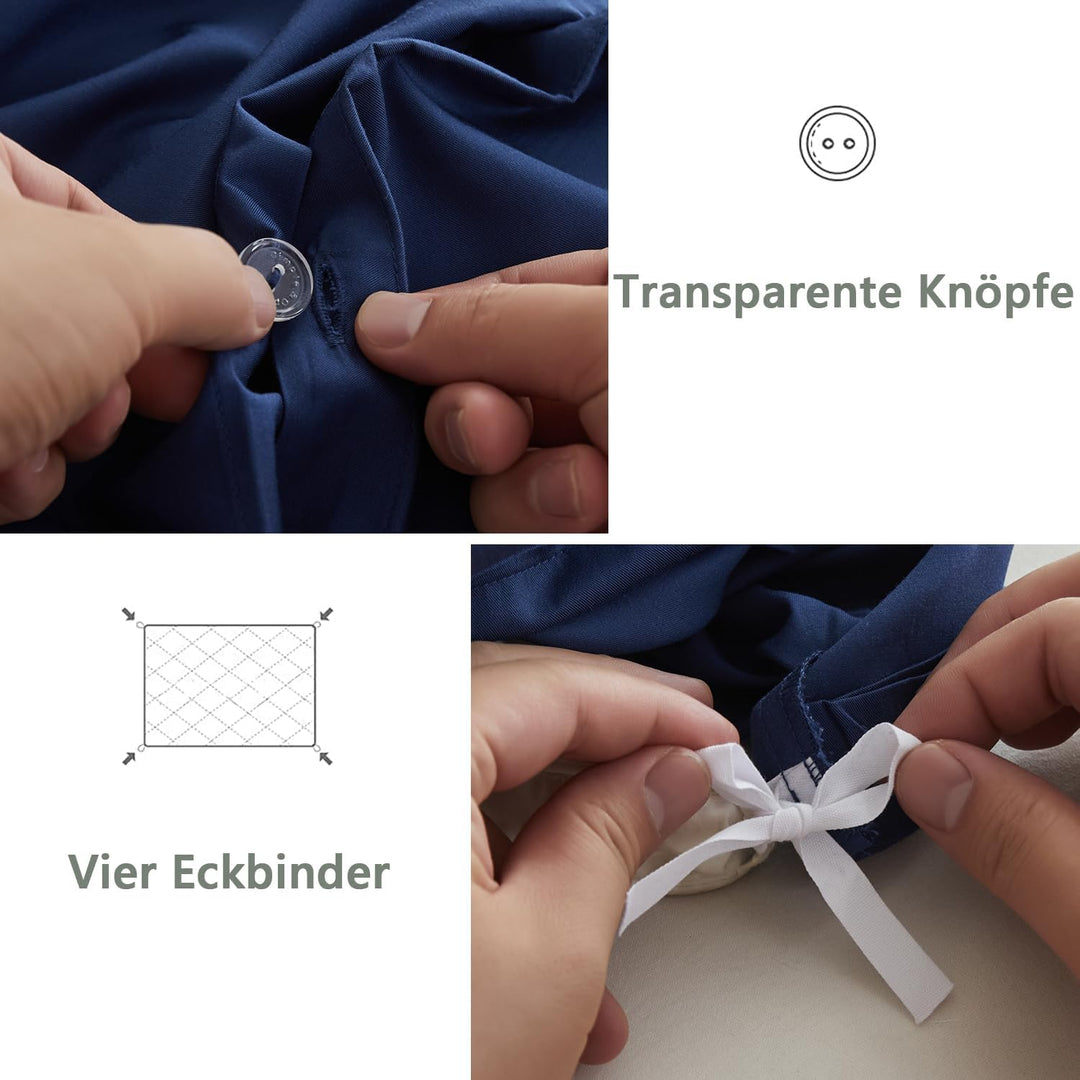 Simple&Opulence Bambus Bettbezug Set, Seidiger und weicher Bettbezug Kühle Bettwäsche Perfekt für Ha