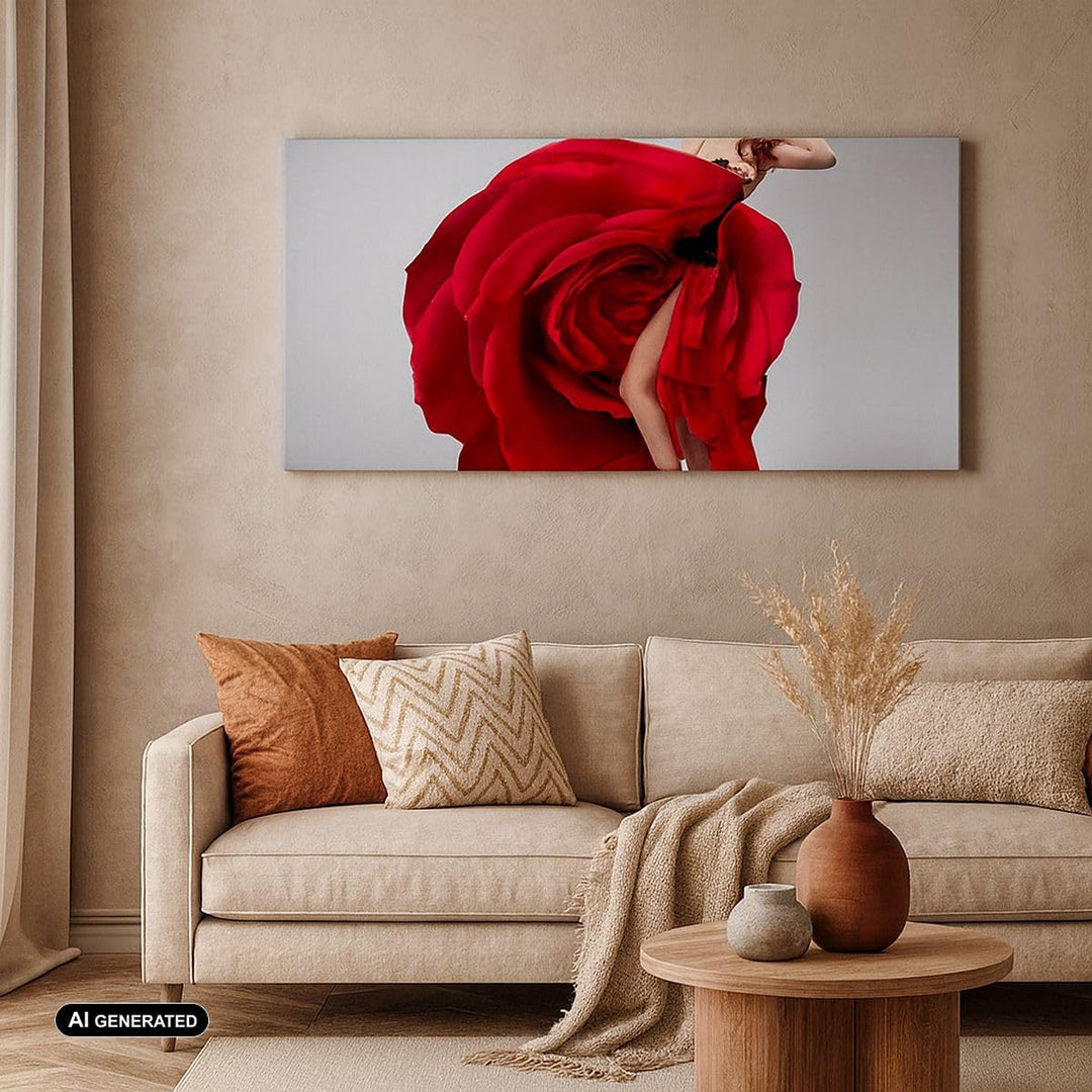 ARTTOR Bilder auf Leinwand 100x40cm Leinwandbild Karneval Kleidung Kultur Tänzerin Gross Wanddeko Bi