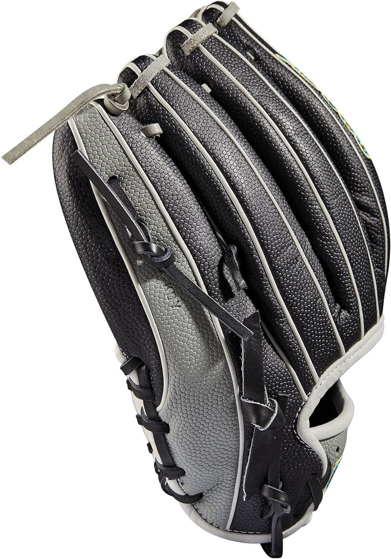 WILSON A200 Baseballhandschuh-Serie Rechte Hand Wurf 29,2 cm (11,5 Zoll) SuperSkin Handschuh, Schwar