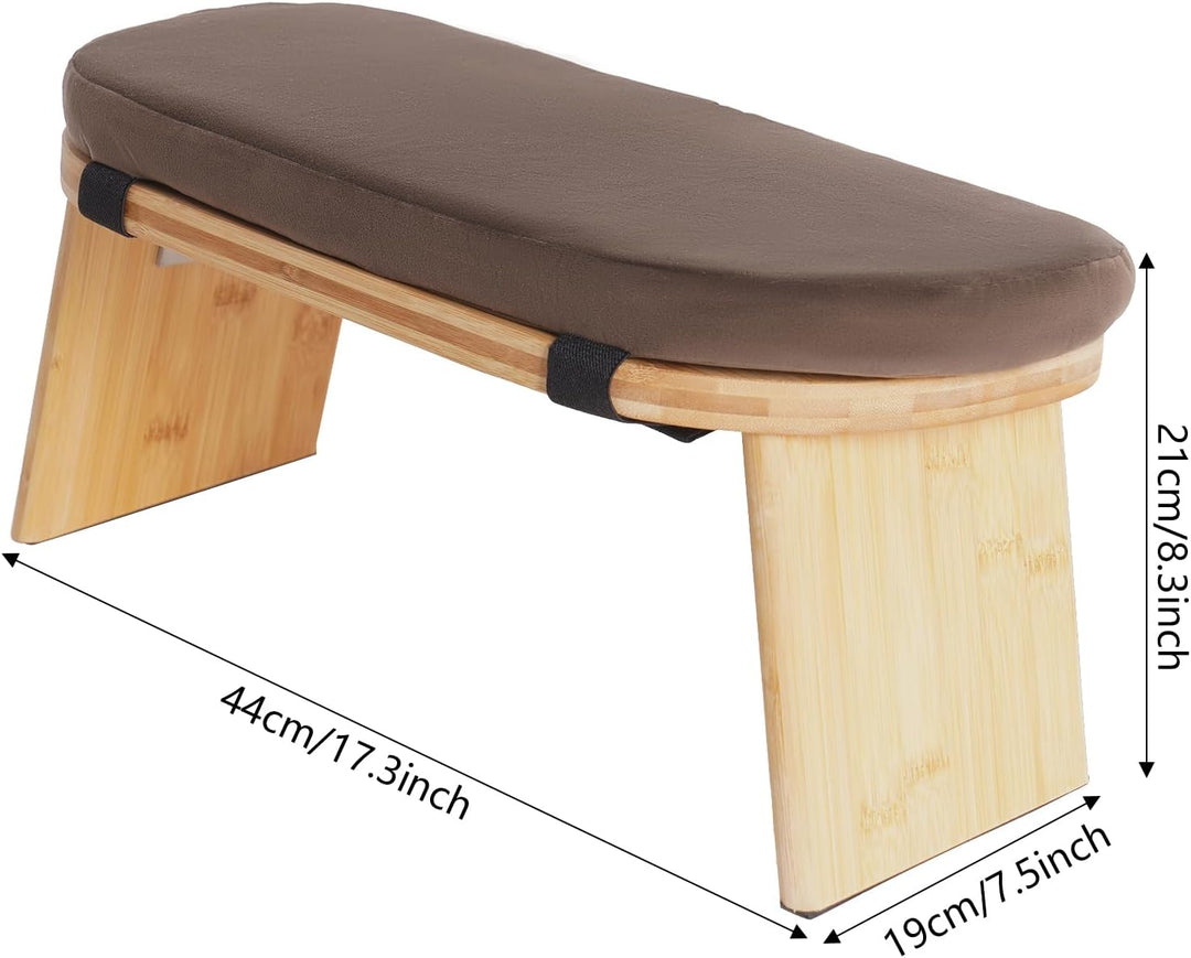 MINRS Meditationsbank klappbar Meditationshocker Holz Meditationsbank mit kissen Ergonomischer Gebet