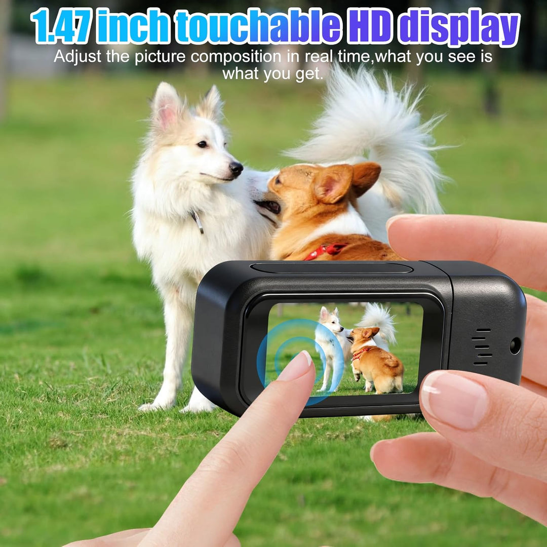 7JI Körperkameras 4K 180°Drehbar mit Ladekoffer,2400mAh Pocket Action Kamera,30m/98ft Wasserdicht,1.