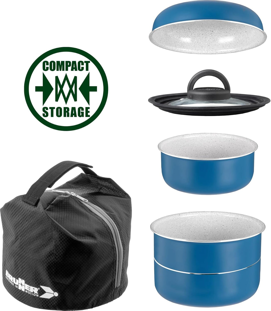 Brunner - Aluminium Topfset "Carezza Spacemaster" Ø 22 cm PFOAfree Compact Storage