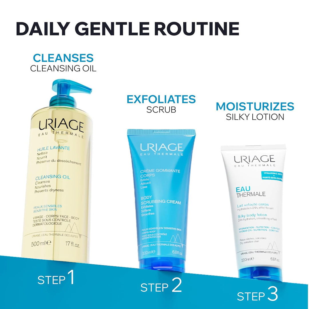Uriage Körperpeeling-Creme mit Natürlichen Kieselerde-Perlen - 3-in-1: Peeling, macht weich & glätte