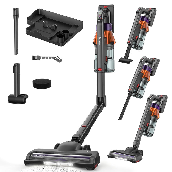 Lubluelu Akku Staubsauger kabellos, 55 kPa, 600 W, selbststehend &amp; faltbar, bis zu 65 Min. Laufzeit,