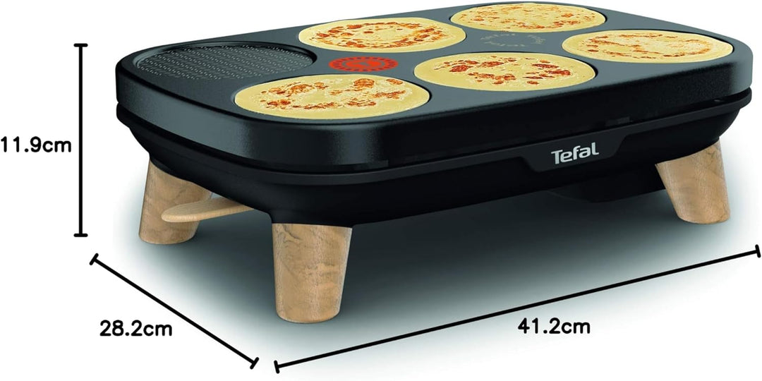 Tefal Gourmet Crêpes-Pfanne, zwei herausnehmbare Platten, Antihaftbeschichtung, einstellbare Tempera