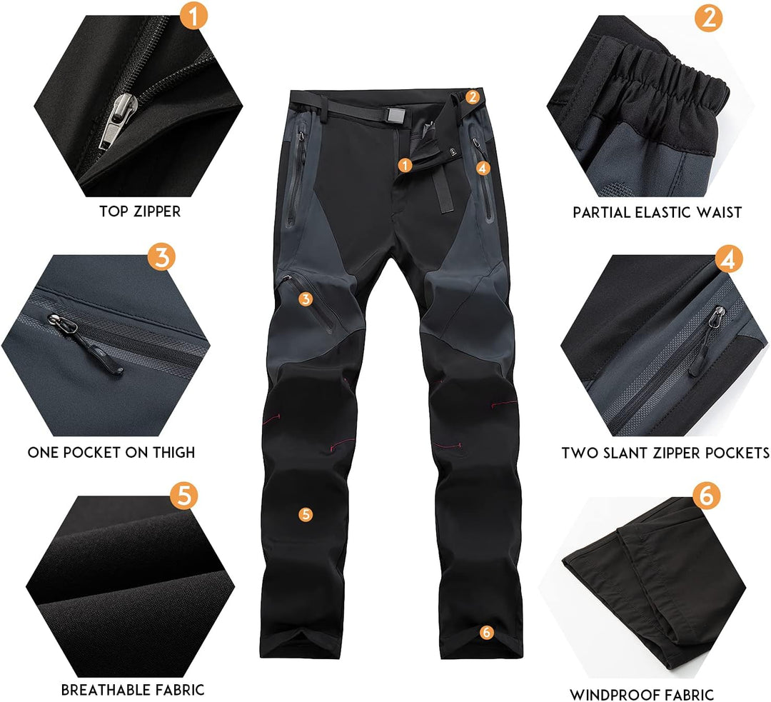 Herren Outdoor Wanderhose Leichte Winddichte Atmungsaktive Wanderhose für Frühling Sommer Herbst XL