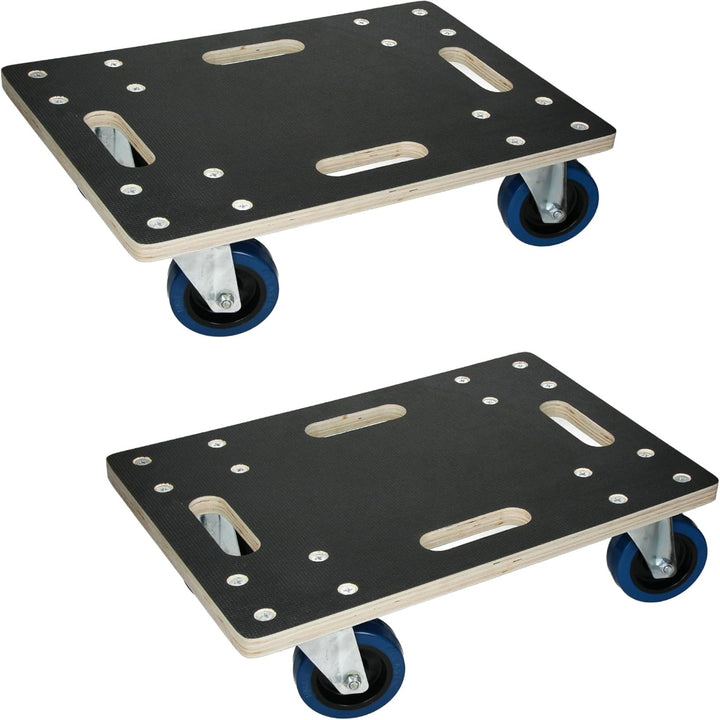 ECD Germany 2er Set Transportroller 35x50 cm bis 800 kg Siebdruckplatte, PP-Räder, Transporthilfe fü