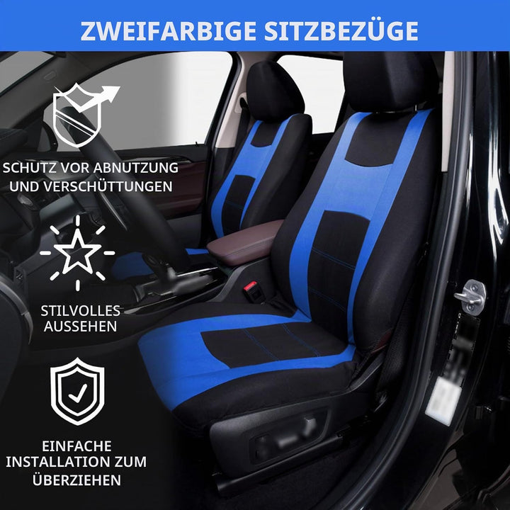 9 Stück Universal Autositzbezüge, Sitzbezüge Auto Für 5 Sitzer, Autositzauflage Set Seiten-Airbag-ko