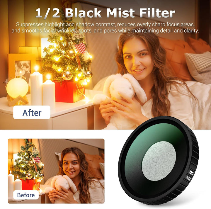 JJC Osmo Action 6 Black Mist 1/2 Filter,Black Diffusion Filter für DJI Osmo Action 6 mit Filteretui