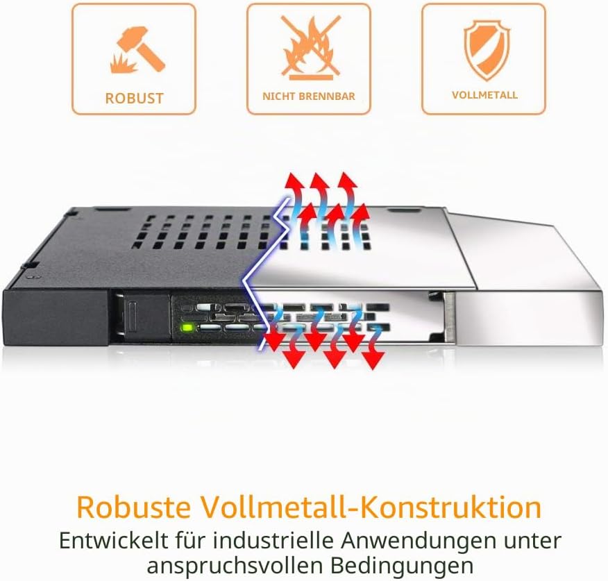 ICY DOCK SATA Hot Swap Wechselrahmen für 2,5 Zoll (6,4cm) SSD/HDD - Notebook Slim-ODD ToughArmor MB4