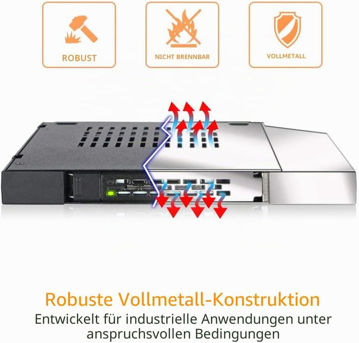 ICY DOCK SATA Hot Swap Wechselrahmen für 2,5 Zoll (6,4cm) SSD/HDD - Notebook Slim-ODD ToughArmor MB4