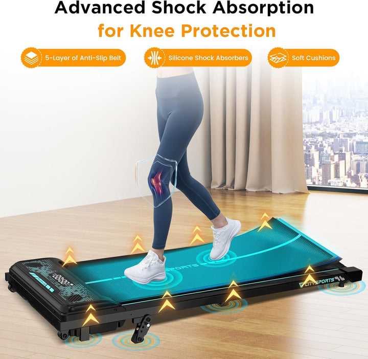 CITYSPORTS Laufband | Elektrisches Walking pad für Zuhause, Mit Bluetooth-Musikwiedergabefunktion, L