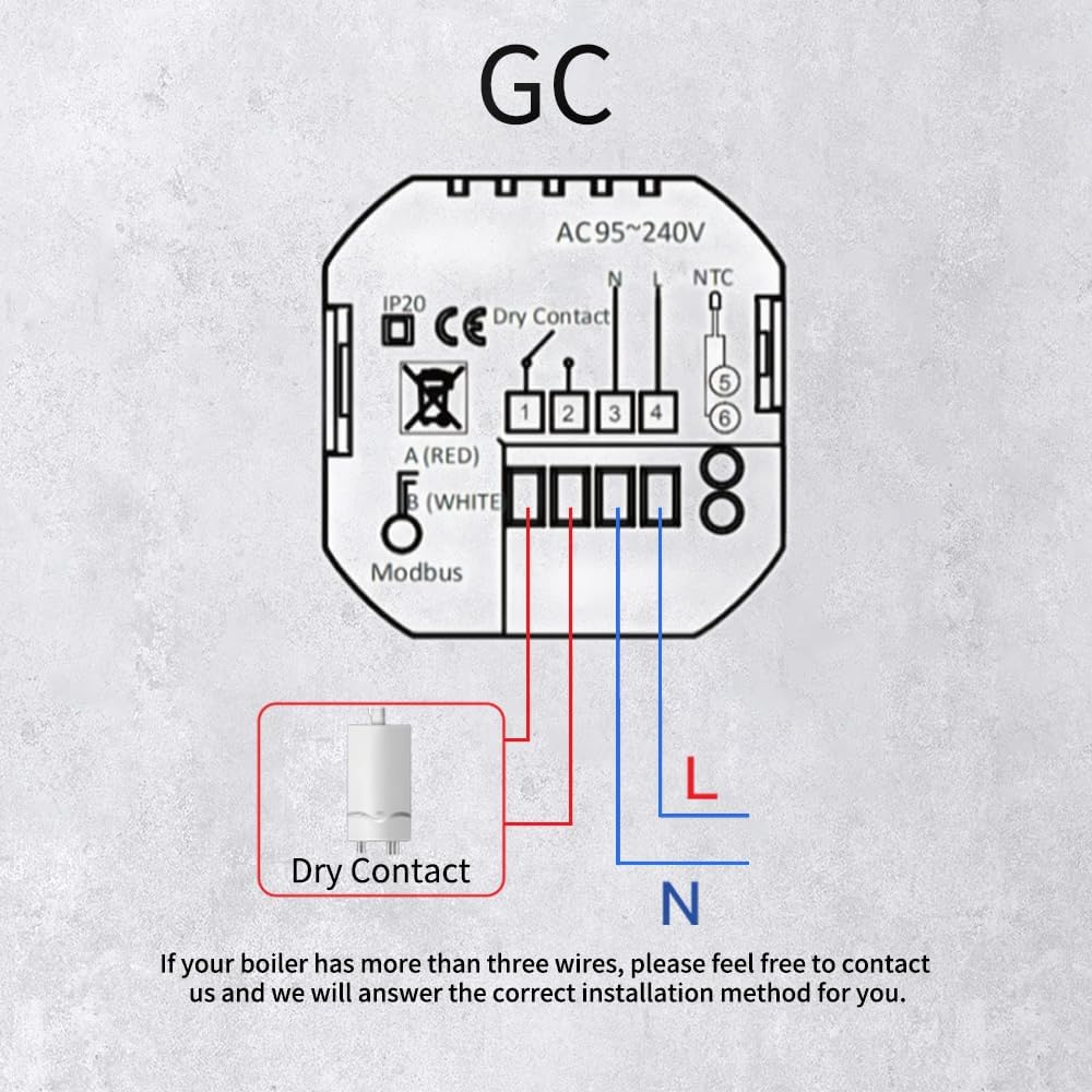 MOES Smart Alexa Tuya ZigBee Funk Thermostate Wasserboiler Raumthermostat für 5A Wasser Boiler, Komp