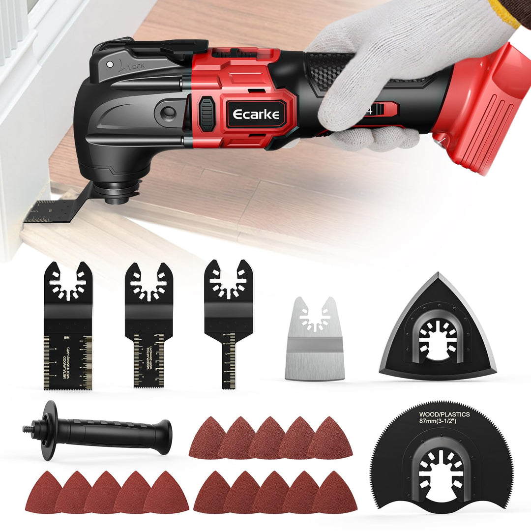 Ecarke Akku-Multifunktionswerkzeug kompatibel mit Milwaukee Akku 18V Li-Ion,Multitool 6 Einstellbare